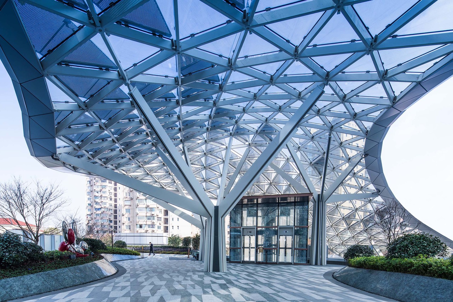 玻璃幕墙建筑-上海徐家汇中心